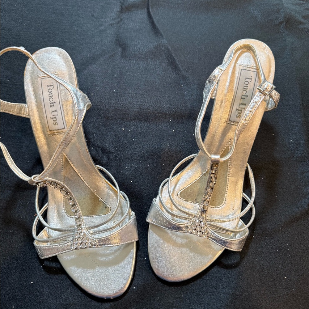 Touch Ups Sparkling Silver Strappy Sandals